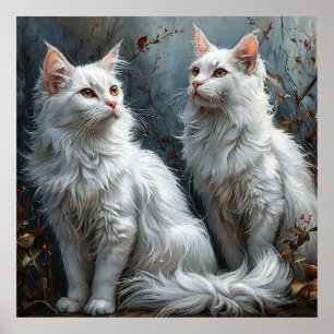 Gatos blancos majestuosos regalo decoración del ho
