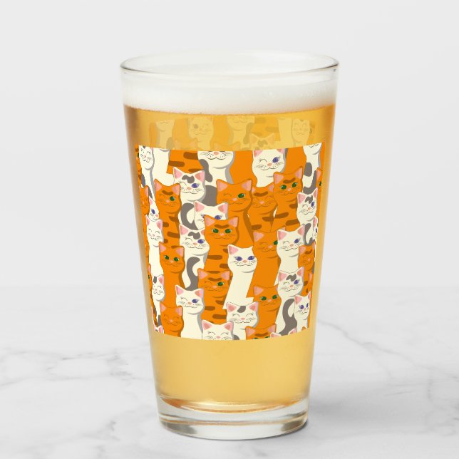 Gatos blancos y jengibre patrón ojos verdes ojos a (Anverso (lleno))