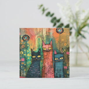 Gatos Boho Acuarela – Arte Felino Terroso