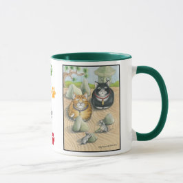 Gatos brote y verde de la taza de la meditación de