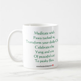 Gatos brote y verde de la taza de la meditación de