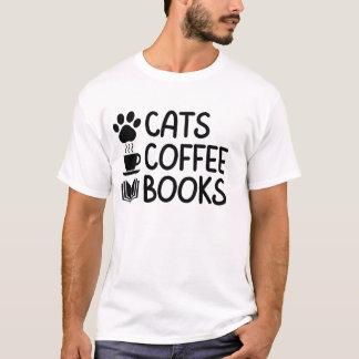 Gatos, Café y Camisa de Libros, para el amante de