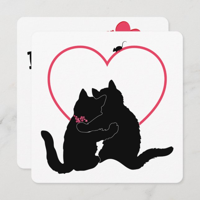 Gatos callejeros ronronean juntos Tarjeta plana de (Anverso / Reverso)