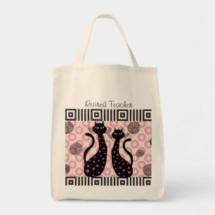 Gatos caprichosos jubilados de la bolsa de asas