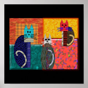 Gatos caprichosos sobre el arte de CANVAS