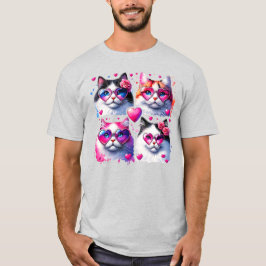 Gatos Con Camisa De Gafas De Corazón