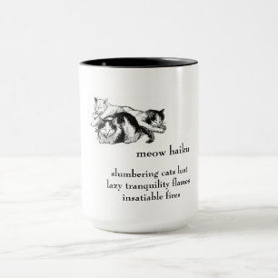 Gatos con escalofríos: Haiku - tazas de bebidas