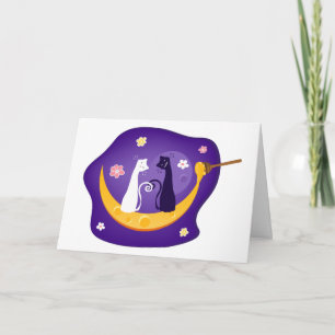 Gatos con tarjeta de saludo Honey Moon