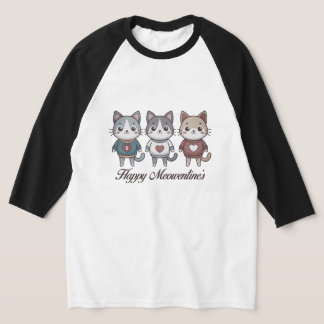 Gatos cortos antropomórficos con camiseta cardíaca