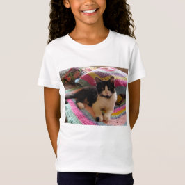 Gatos cortos de Tuxedo gatos en camiseta de Chicas
