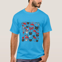 Gatos cortos en camiseta de estilo festivo