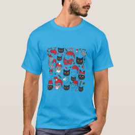 Gatos cortos en camiseta de estilo festivo