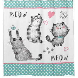 Gatos cortos, mariposas cortina de ducha