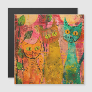 Gatos de acuarela Boho - Arte felino de tierra (2)