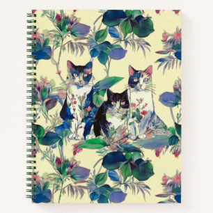 Gatos de Acuarela en un Diario de Jardín