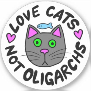 Gatos de amor, no oligarcas Pegatinas de vinilo