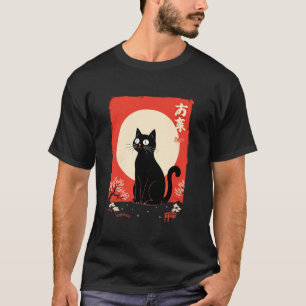 Gatos de arte japonés Camiseta de gato Kawaii esti