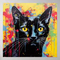 Gatos de arte pop: negro