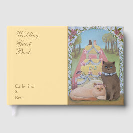 Gatos de boda amarillos libro de invitados "9 x 6"