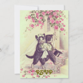 Gatos de boda invitación RSVP