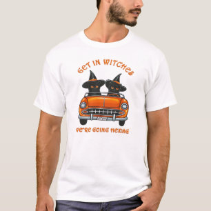Gatos de bruja haciendo maleficios camiseta oversi