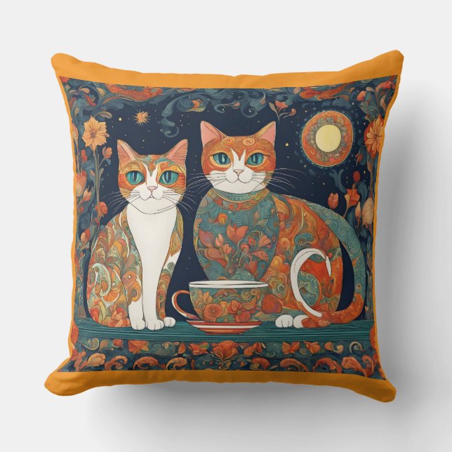 gatos de café almohada (Anverso)