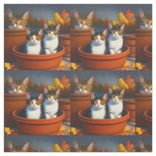 Gatos de caparazón de tortuga en macetas, tela