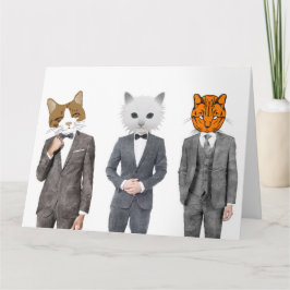GATOS DE CAT USANDO UN SUIT GRANDES TARJETAS DE CU