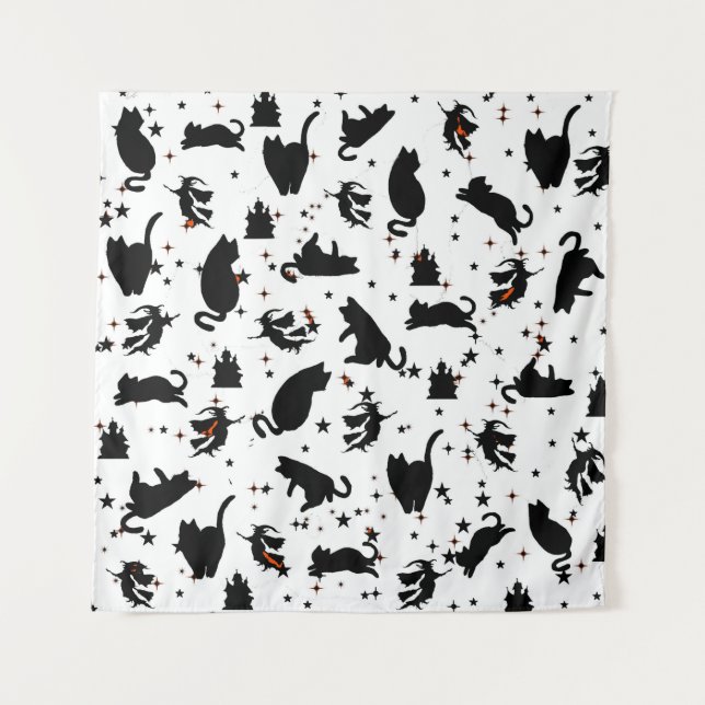 Gatos de cocina blanca y tapiz de castillo (Anverso)