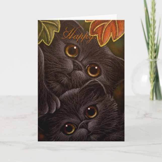GATOS DE COCINA NEGRA - Tarjeta DE GRACIAS (Anverso)