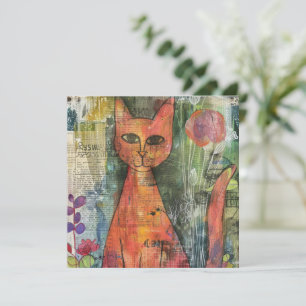Gatos de color de agua boho - Arte felino de tierr