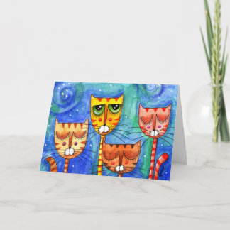Gatos de color - Tarjeta de saludo
