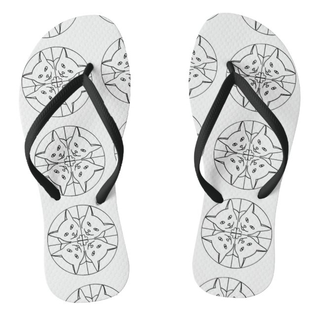 Gatos de Corazón Calidoscopio Chanclas (Plantilla)