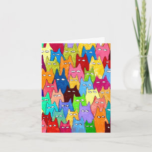 Gatos de Dibujos Animados Divertidos Dibujo a Lápi