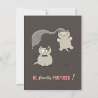 Gatos de Dibujos Animados Divertidos - Invitación 