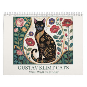 Gatos de Gustav Klimt Calendario mural 2026 – Arte