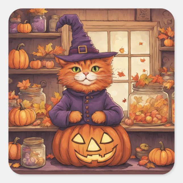 gatos de Halloween #6 pegatinas (Anverso)