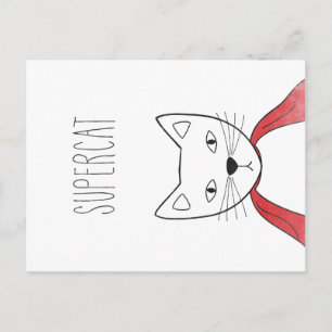 Gatos de ilustracion de postales SUPERCAT