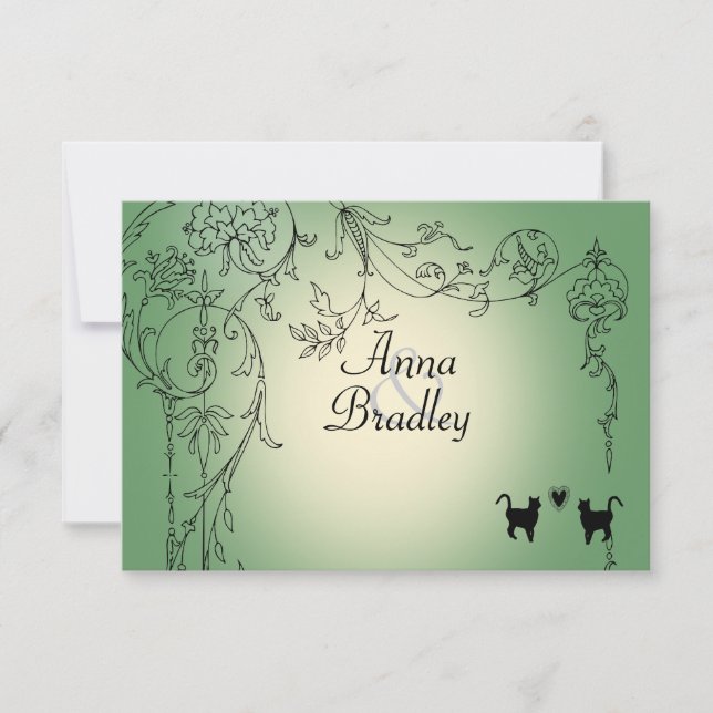 Gatos de jardín RSVP con sobres (Anverso)