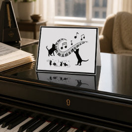 Gatos de Jazz | Tarjeta de Nota Doble Piano