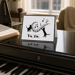 Gatos de Jazz Tarjeta de Nota Doble Piano