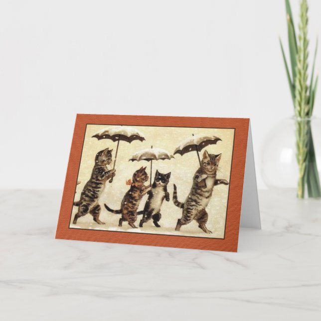 Gatos de Louis Wain con la tarjeta de felicitación (Anverso)