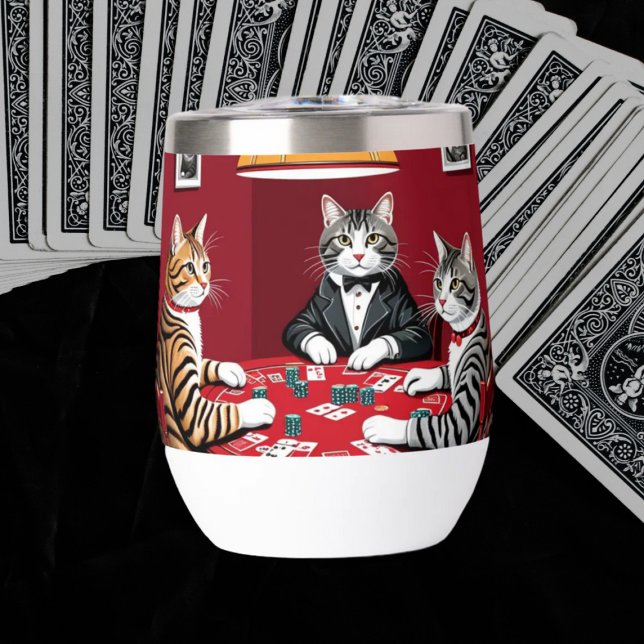 Gatos de mesa jugando al póquer (Subido por el creador)