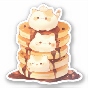 Gatos de Mochi y Pegatina de panqueques de chocola