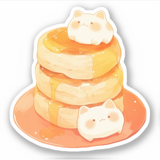 Gatos de Mochi y Pegatina japonés de crepes esponj (Anverso)