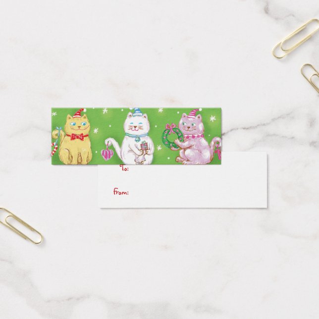 Gatos de Navidad adorables de dibujos animados con (Oficina)