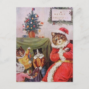 Gatos de Navidad de Louis Wain Familia Victoriana 