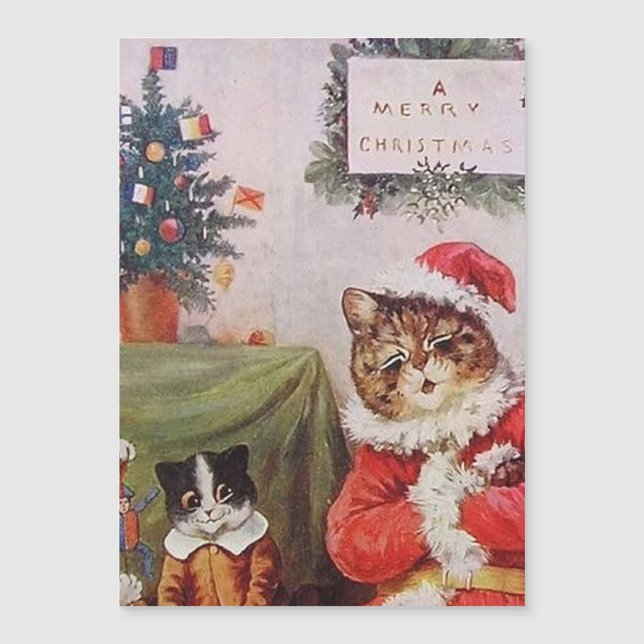 Gatos de Navidad de Louis Wain Familia Victoriana  (Anverso)