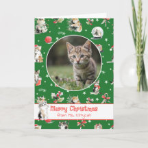 Gatos de Navidad en acuarela Foto personalizada