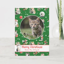 Gatos de Navidad en acuarela Foto personalizada